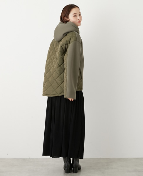 【ダンボール×中綿切替フードZIPコート】 詳細画像 カーキ 8