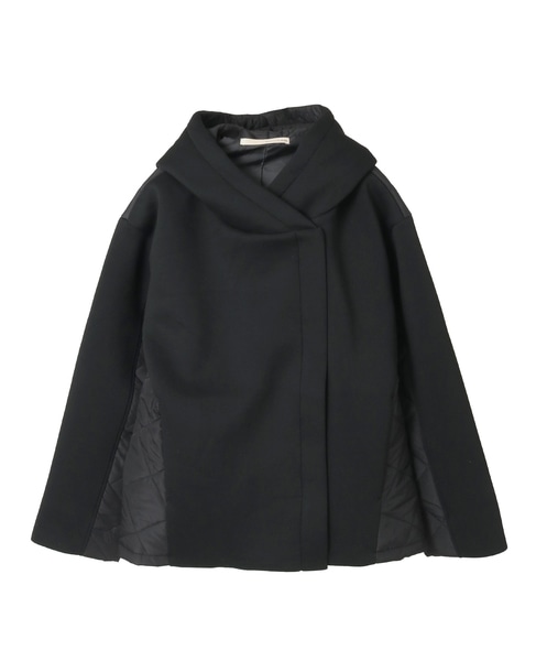 【ダンボール×中綿切替フードZIPコート】 詳細画像 ブラック 10