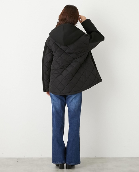 【ダンボール×中綿切替フードZIPコート】 詳細画像 ブラック 7