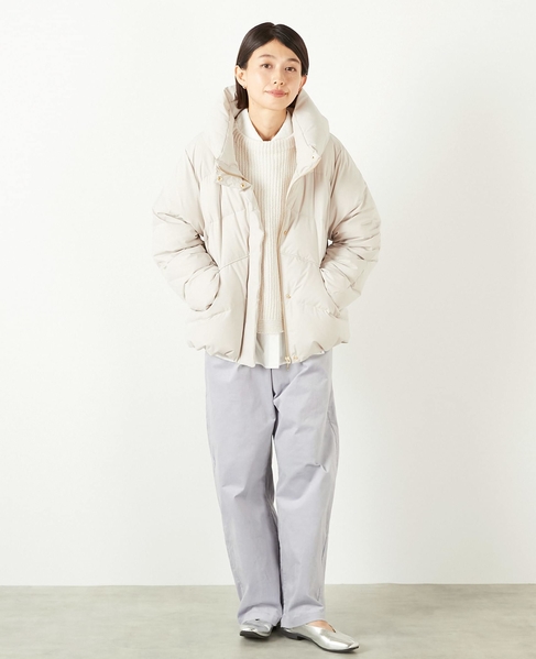 【ストレッチカシュネックピュアダウン】 詳細画像 グレイッシュベージュ 2