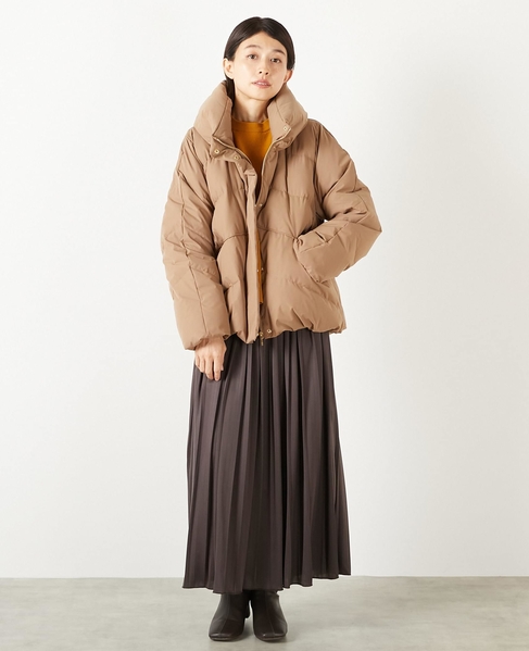 【ストレッチカシュネックピュアダウン】 詳細画像 キャメル 2