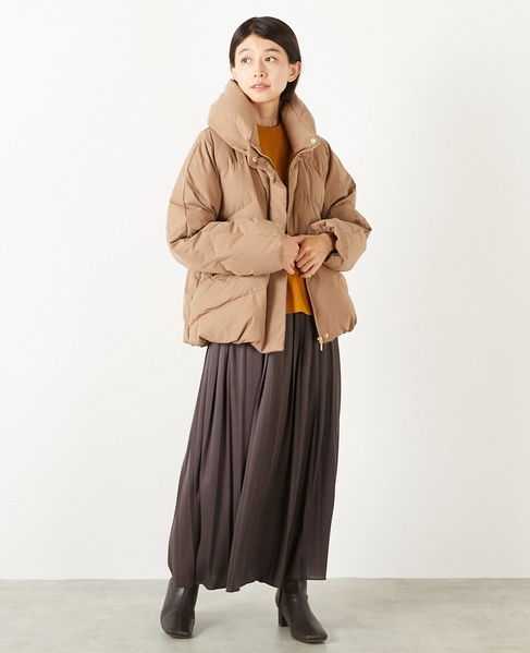 【ストレッチカシュネックピュアダウン】 詳細画像 キャメル 9