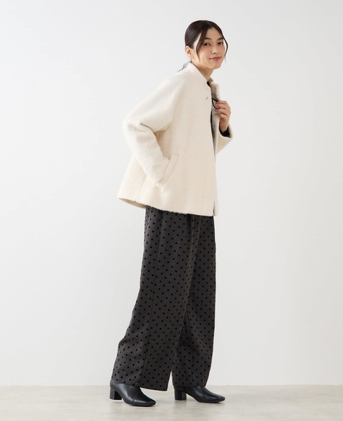 【ウールミックスヘアリースタンドコート】 詳細画像 アイボリー 10