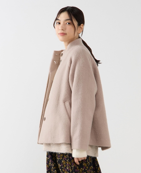 【ウールミックスヘアリースタンドコート】 詳細画像 ブラウン系その他 1