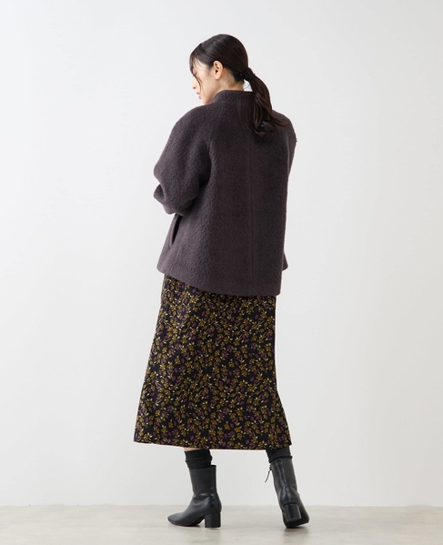 【ウールミックスヘアリースタンドコート】 詳細画像 チャコールグレー 6