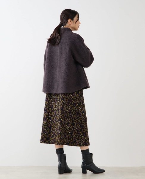 【ウールミックスヘアリースタンドコート】 詳細画像 チャコールグレー 7