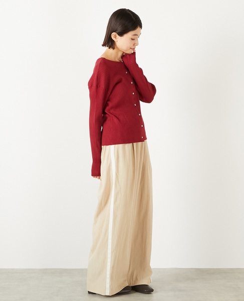 【レーヨンナイロンクロストラックパンツ】 詳細画像 ベージュ 6