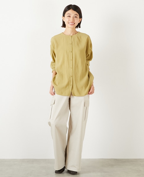 【コットンナイロンストレッチツイルカーゴパンツ】 詳細画像 ライトベージュ 2