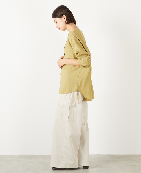【コットンナイロンストレッチツイルカーゴパンツ】 詳細画像 ライトベージュ 4