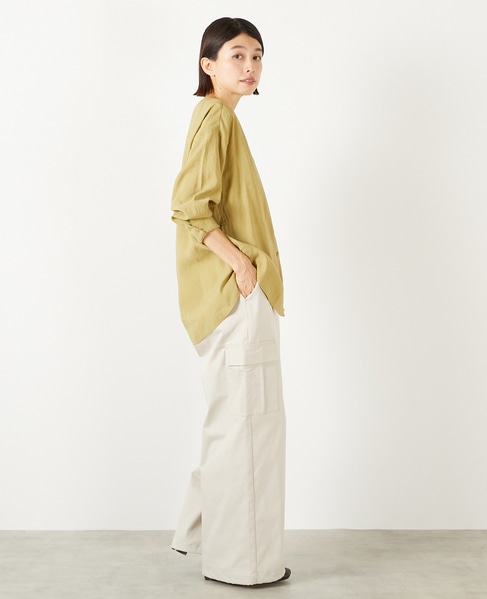 【コットンナイロンストレッチツイルカーゴパンツ】 詳細画像 ライトベージュ 7