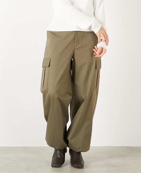 【コットンナイロンストレッチツイルカーゴパンツ】 詳細画像 カーキ 1