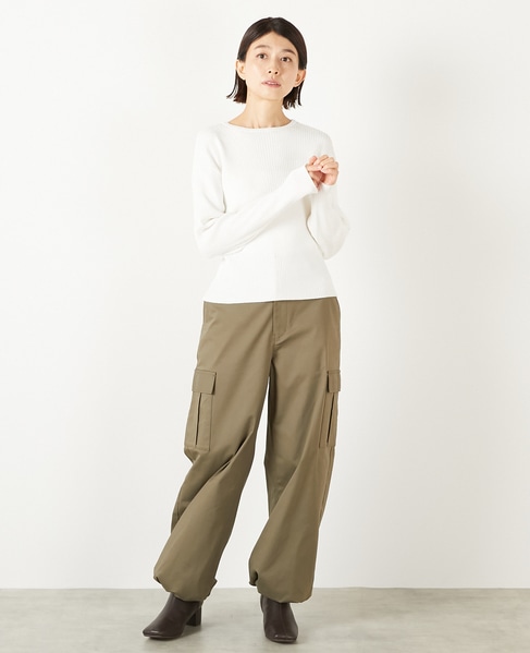 【コットンナイロンストレッチツイルカーゴパンツ】 詳細画像 カーキ 9