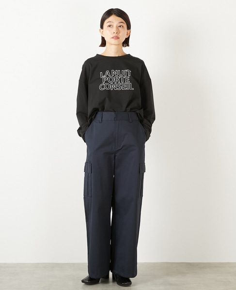 【コットンナイロンストレッチツイルカーゴパンツ】 詳細画像 ダークネイビー 2