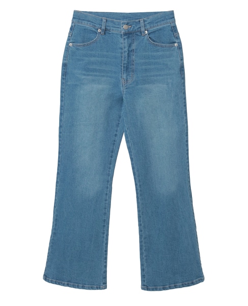 【ストレッチデニムフレアパンツ】 詳細画像 サックスブルー 11