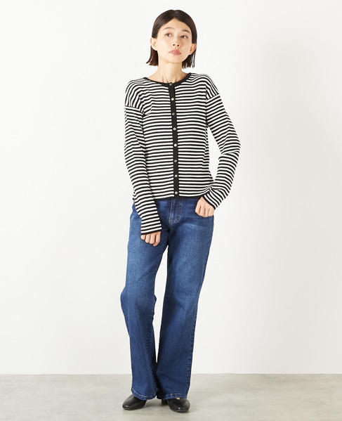 【ストレッチデニムフレアパンツ】 詳細画像 インディゴブルー 2