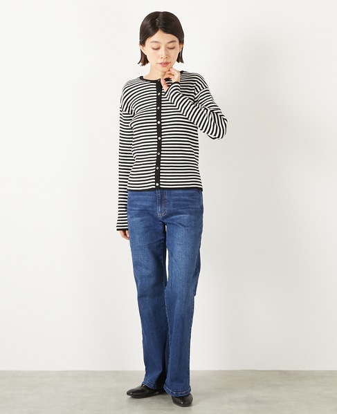 【ストレッチデニムフレアパンツ】 詳細画像 インディゴブルー 3