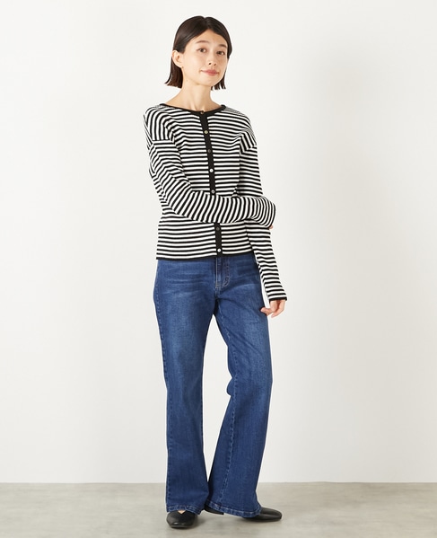 【ストレッチデニムフレアパンツ】 詳細画像 インディゴブルー 8