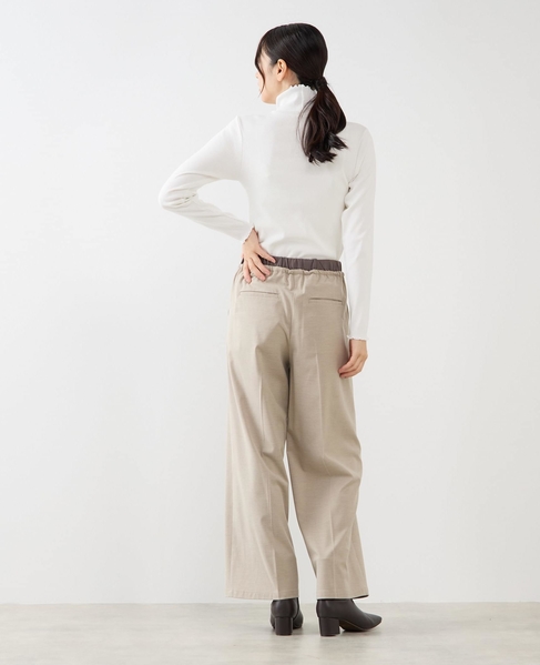 【Wベルト風イージートラウザーパンツ】 詳細画像 ベージュ 6
