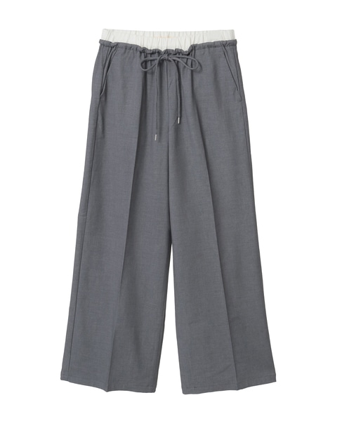 【Wベルト風イージートラウザーパンツ】 詳細画像 グレー 10