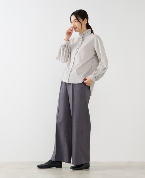 【Wベルト風イージートラウザーパンツ】 詳細画像 グレー 3