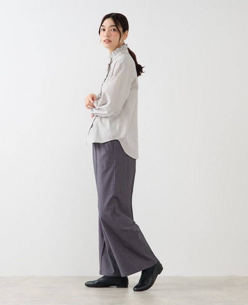 【Wベルト風イージートラウザーパンツ】 詳細画像 グレー 4