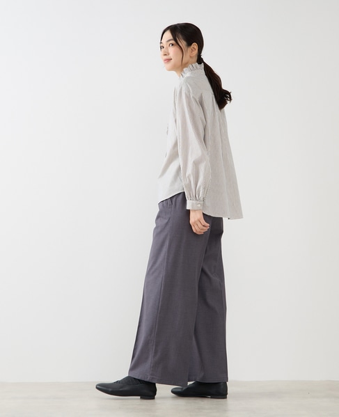 【Wベルト風イージートラウザーパンツ】 詳細画像 グレー 5