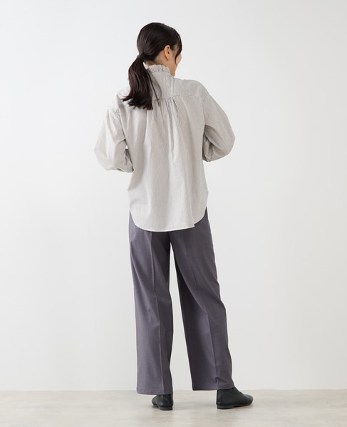 【Wベルト風イージートラウザーパンツ】 詳細画像 グレー 6