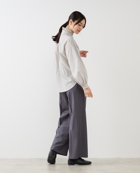 【Wベルト風イージートラウザーパンツ】 詳細画像 グレー 7