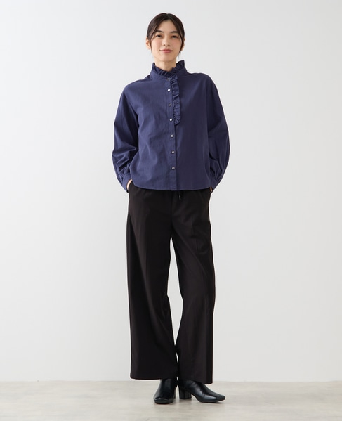 【Wベルト風イージートラウザーパンツ】 詳細画像 ブラック 2