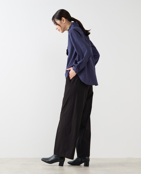 【Wベルト風イージートラウザーパンツ】 詳細画像 ブラック 5