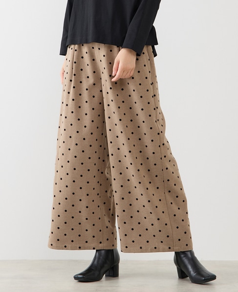 【両面起毛＆フロッキードットアソートパンツ】 詳細画像 ベージュ 1