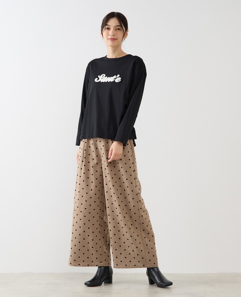 【両面起毛＆フロッキードットアソートパンツ】 詳細画像 ベージュ 2