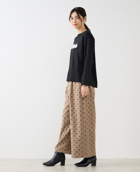 【両面起毛＆フロッキードットアソートパンツ】 詳細画像 ベージュ 3