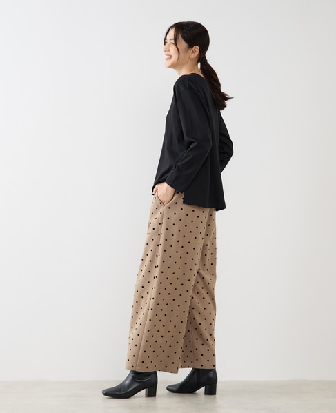 【両面起毛＆フロッキードットアソートパンツ】 詳細画像 ベージュ 4