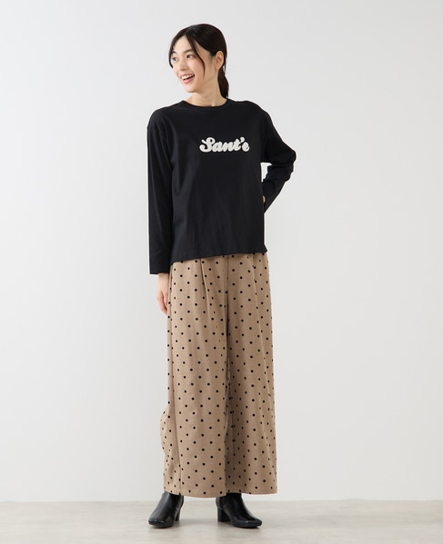 【両面起毛＆フロッキードットアソートパンツ】 詳細画像 ベージュ 8