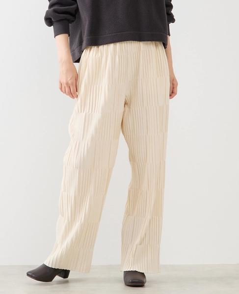 【エステル起毛プリーツイージーパンツ】