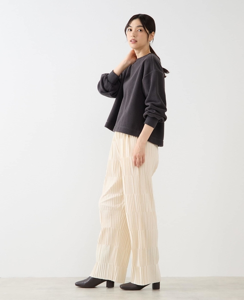 【エステル起毛プリーツイージーパンツ】 詳細画像 キナリ 3