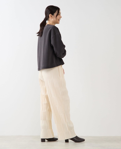 【エステル起毛プリーツイージーパンツ】 詳細画像 キナリ 5