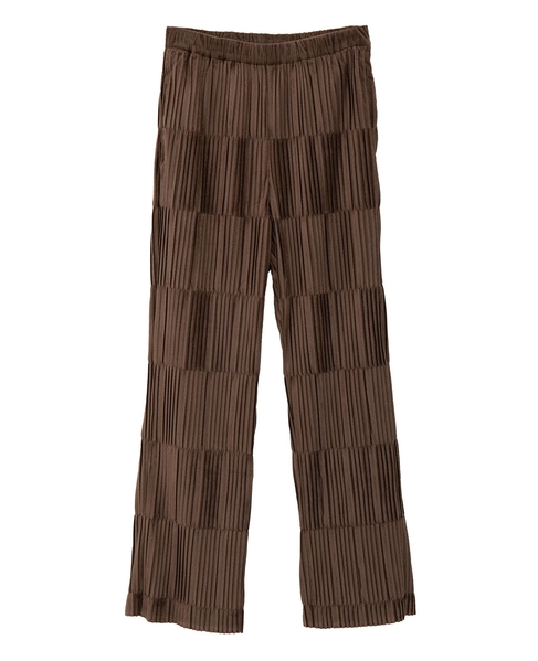 【エステル起毛プリーツイージーパンツ】 詳細画像 ブラウン 9