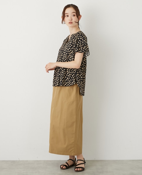 【テンセルストレッチツイルベイカースカート】 詳細画像 ベージュ 3