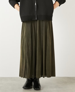 【ストライプフロッキーチュールギャザースカート】