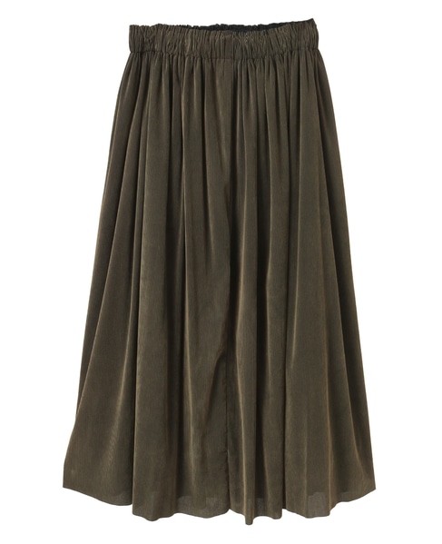 【ストライプフロッキーチュールギャザースカート】 詳細画像 カーキ 11