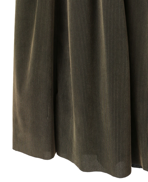 【ストライプフロッキーチュールギャザースカート】 詳細画像 カーキ 15