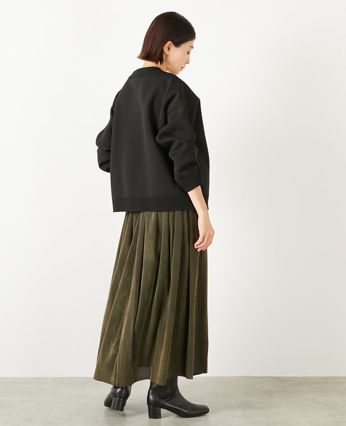 【ストライプフロッキーチュールギャザースカート】 詳細画像 カーキ 6