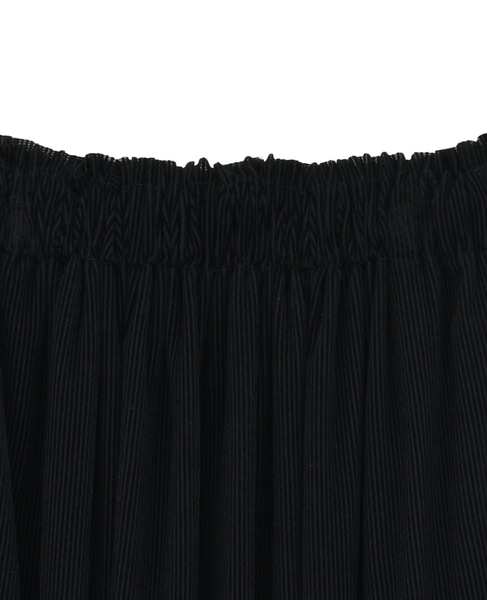 【ストライプフロッキーチュールギャザースカート】 詳細画像 ブラック 13