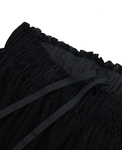 【ストライプフロッキーチュールギャザースカート】 詳細画像 ブラック 14
