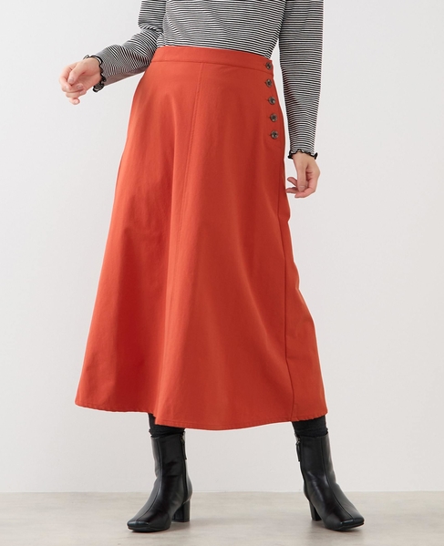 【ナイロンシェルサイドボタンナロースカート】 詳細画像 オレンジ系その他 1