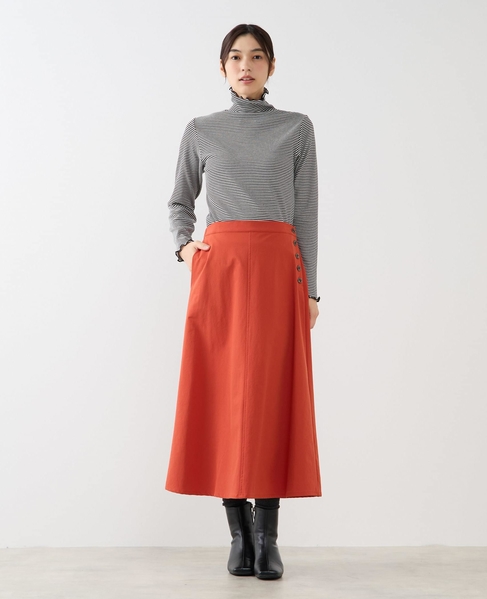 【ナイロンシェルサイドボタンナロースカート】 詳細画像 オレンジ系その他 9