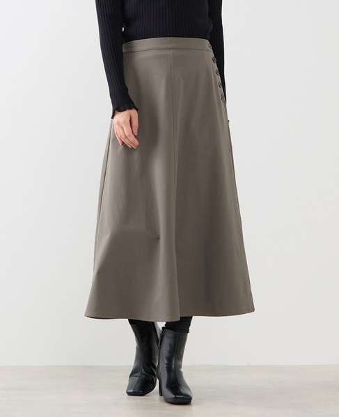 【ナイロンシェルサイドボタンナロースカート】 詳細画像 グリーン系その他 1