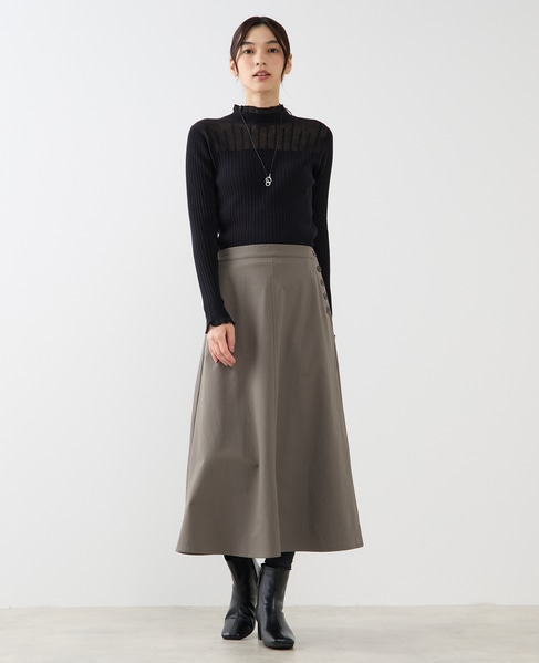 【ナイロンシェルサイドボタンナロースカート】 詳細画像 グリーン系その他 2